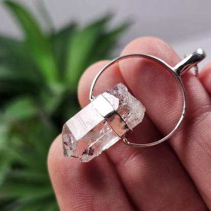 Red Lepidocrocite Quartz Pendant, Disco Fire Sterling Silver Necklace