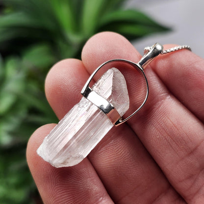 Danburite Crystal Pendant, Sterling Silver Danburite Necklace