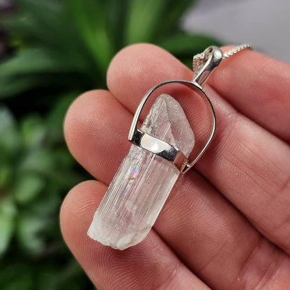 Danburite Crystal Pendant, Sterling Silver Danburite Necklace