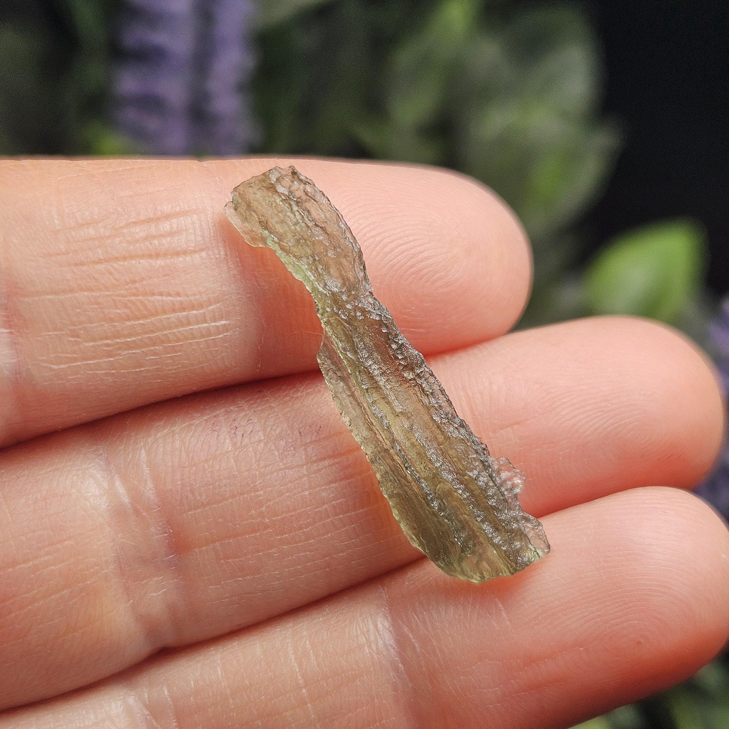 Moldavite Angel Chiming Tektite .8g, Genuine Moldavite