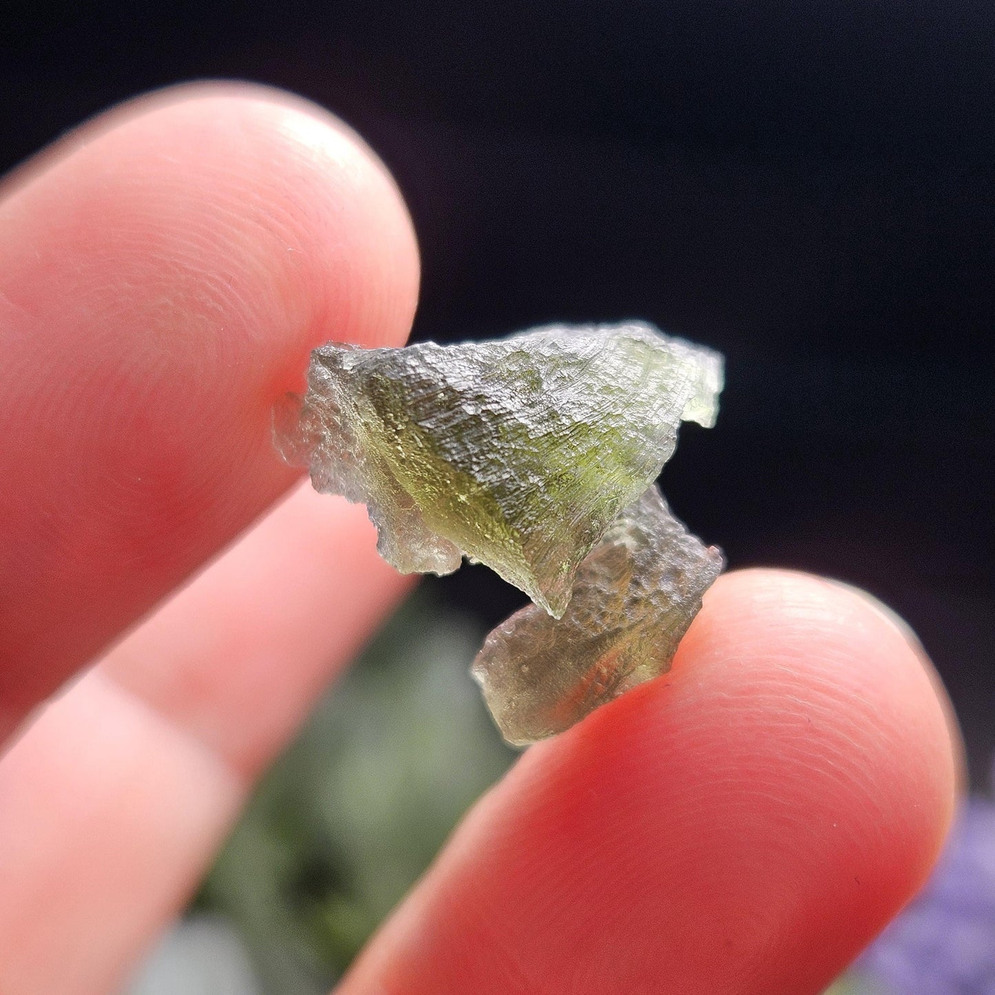 Moldavite Angel Chiming Tektite .94g, Genuine Moldavite