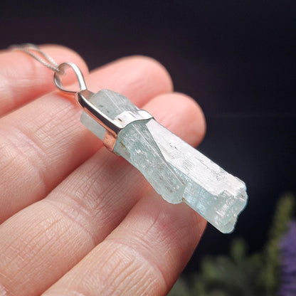 Terminated Aquamarine Crystal Pendant