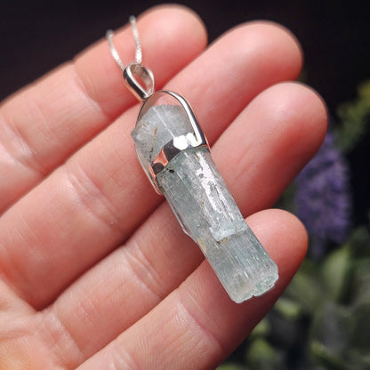 Terminated Aquamarine Crystal Pendant