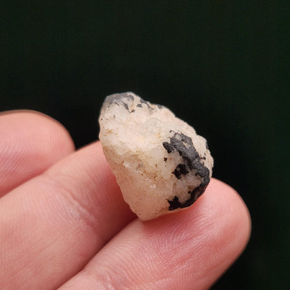 White Phenacite & Black Tourmaline Crystal 3.7g, Nigerian Phenakite with Black Tourmaline