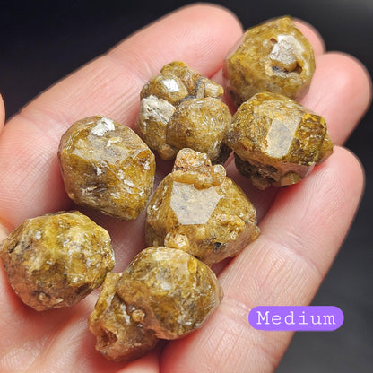 Mali Green Garnet Crystal, Raw Garnet Dodecahedron, Andradite & Grossular Specimens