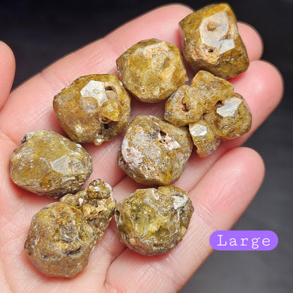 Mali Green Garnet Crystal, Raw Garnet Dodecahedron, Andradite & Grossular Specimens