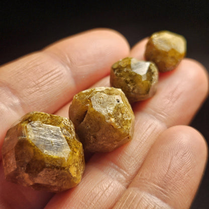 Mali Green Garnet Crystal, Raw Garnet Dodecahedron, Andradite & Grossular Specimens