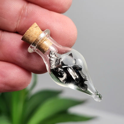 Shungite Crystals in Glass Jar, Elite Noble Shungite Raw Stone