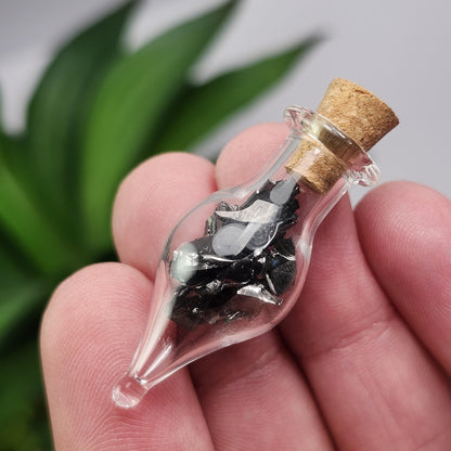 Shungite Crystals in Glass Jar, Elite Noble Shungite Raw Stone