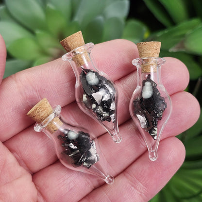 Shungite Crystals in Glass Jar, Elite Noble Shungite Raw Stone