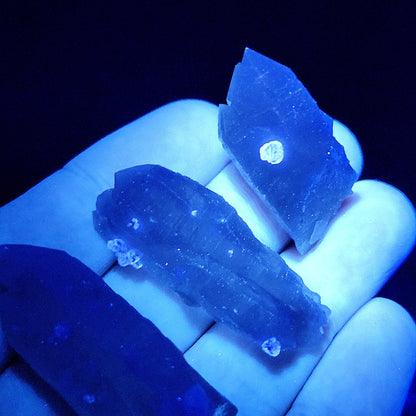 UV Reactive Fluorite on Quartz, Fluorescent Fluorite & Quartz