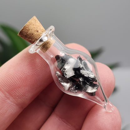 Shungite Crystals in Glass Jar, Elite Noble Shungite Raw Stone