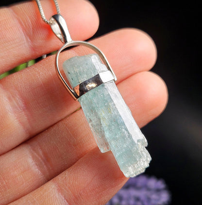 Terminated Aquamarine Crystal Pendant