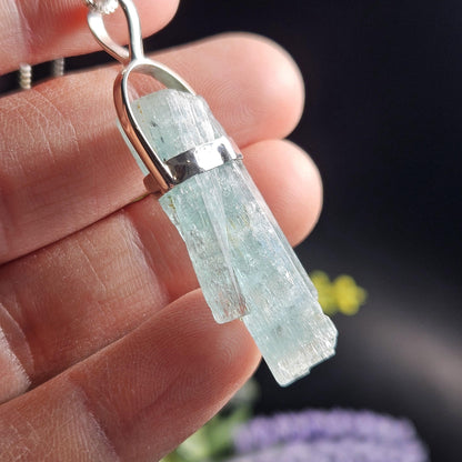 Terminated Aquamarine Crystal Pendant