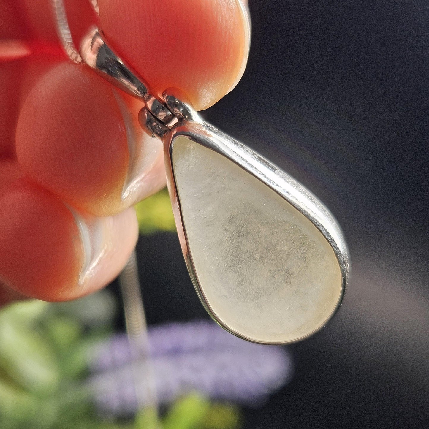 Libyan Desert Glass Pendant, Sterling Silver