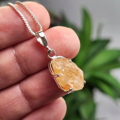 Golden Phenacite Crystal Pendant, Sterling Silver Nigerian Phenakite Necklace