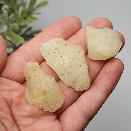 White Libyan Desert Glass, Raw Tektite
