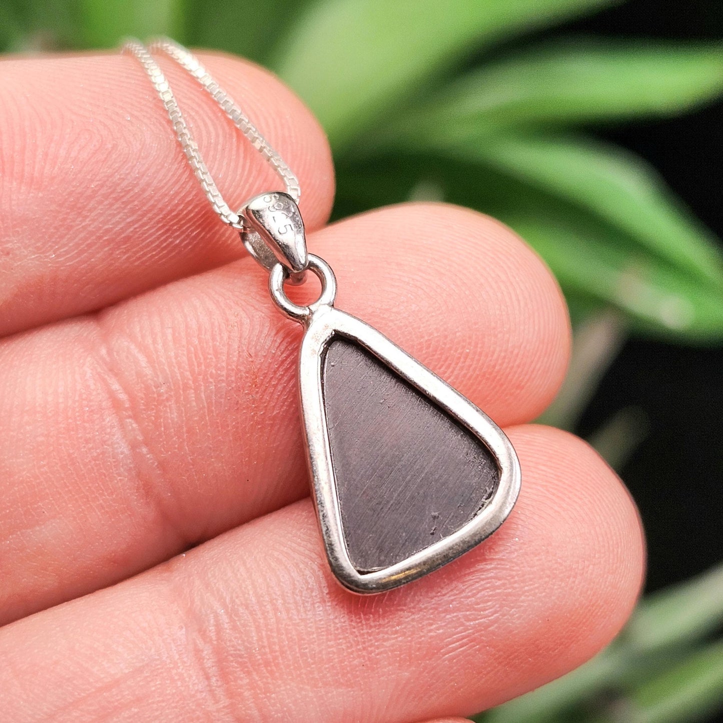 Fibrous Sugilite Pendant, Sterling Silver Sugilite Necklace