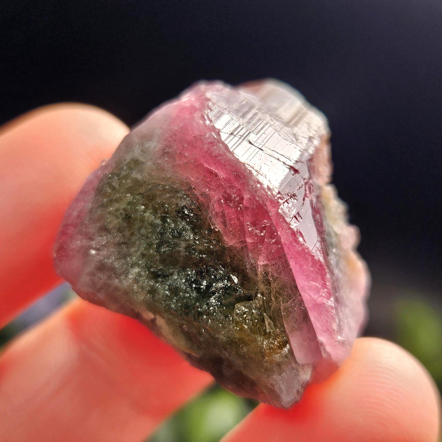 Watermelon Tourmaline 16g, Brazilian Tourmaline Raw Crystal, Green & Pink Specimen