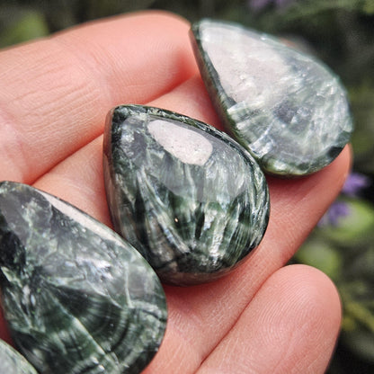 Seraphinite Crystal Cabochon, Jewelry Making Supply
