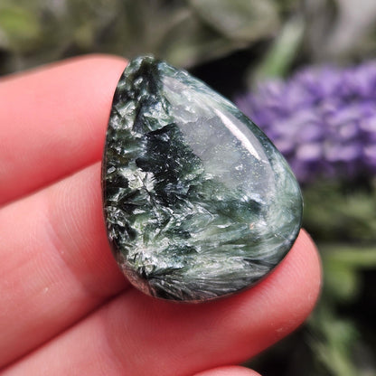Seraphinite Crystal Cabochon, Jewelry Making Supply