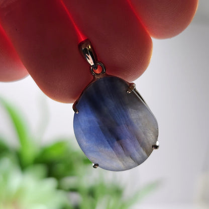 Blue Sapphire Pendant, Faceted Sapphire Sterling Silver Necklace