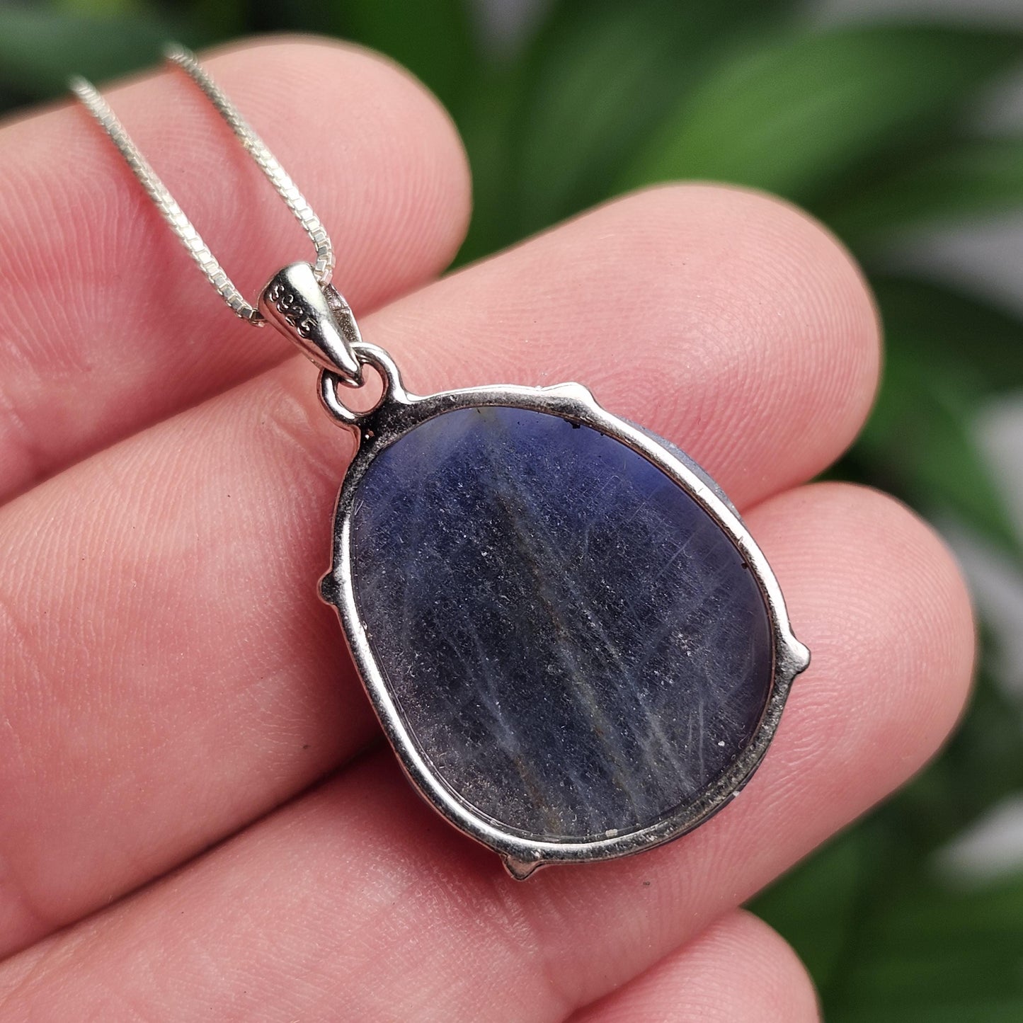 Blue Sapphire Pendant, Faceted Sapphire Sterling Silver Necklace