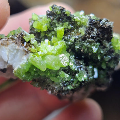 Pyromorphite Crystal Cluster, Rare Green Pseudomorph Specimen (40x30mm)