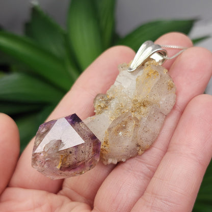 Shangaan Amethyst Scepter Sterling Silver Necklace, Chibuku Mine, Gobobeseb Mountains