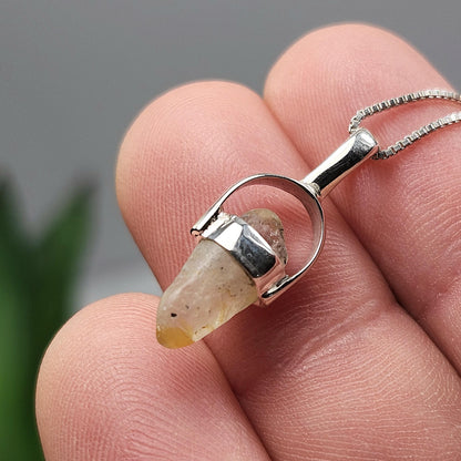 Bi Color Sapphire Pendant, OLD STOCK Sri Lankan Sapphire Crystal Necklace