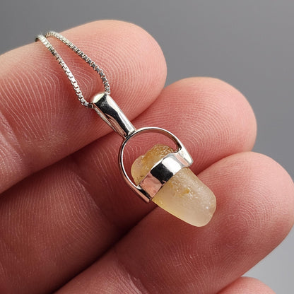 Golden Sapphire Pendant, OLD STOCK Sri Lankan Sapphire Crystal Necklace