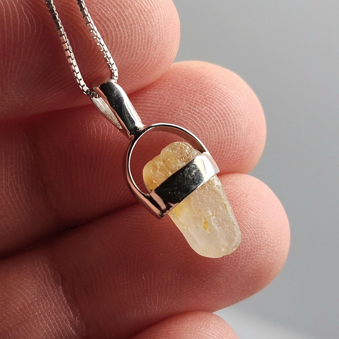 Golden Sapphire Pendant, OLD STOCK Sri Lankan Sapphire Crystal Necklace