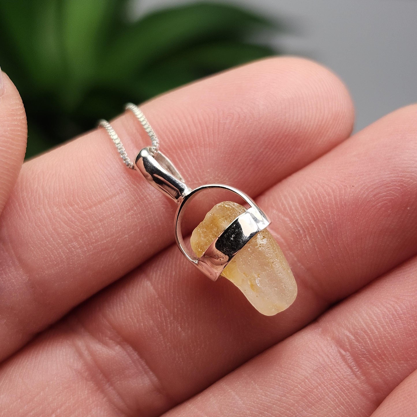Golden Sapphire Pendant, OLD STOCK Sri Lankan Sapphire Crystal Necklace