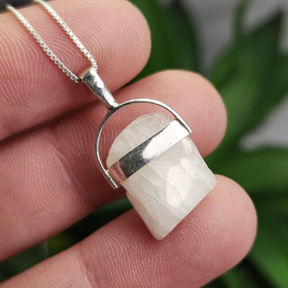 Polished Phenacite Pendant, Nigerian Phenakite Crystal Sterling Silver Necklace