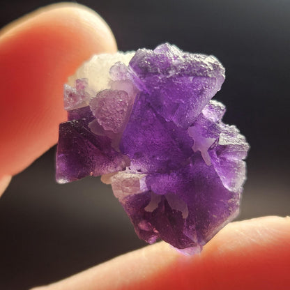 Cubic Purple Fluorite Cluster: UV Reactive, Violet Fluorite Mineral Specimen