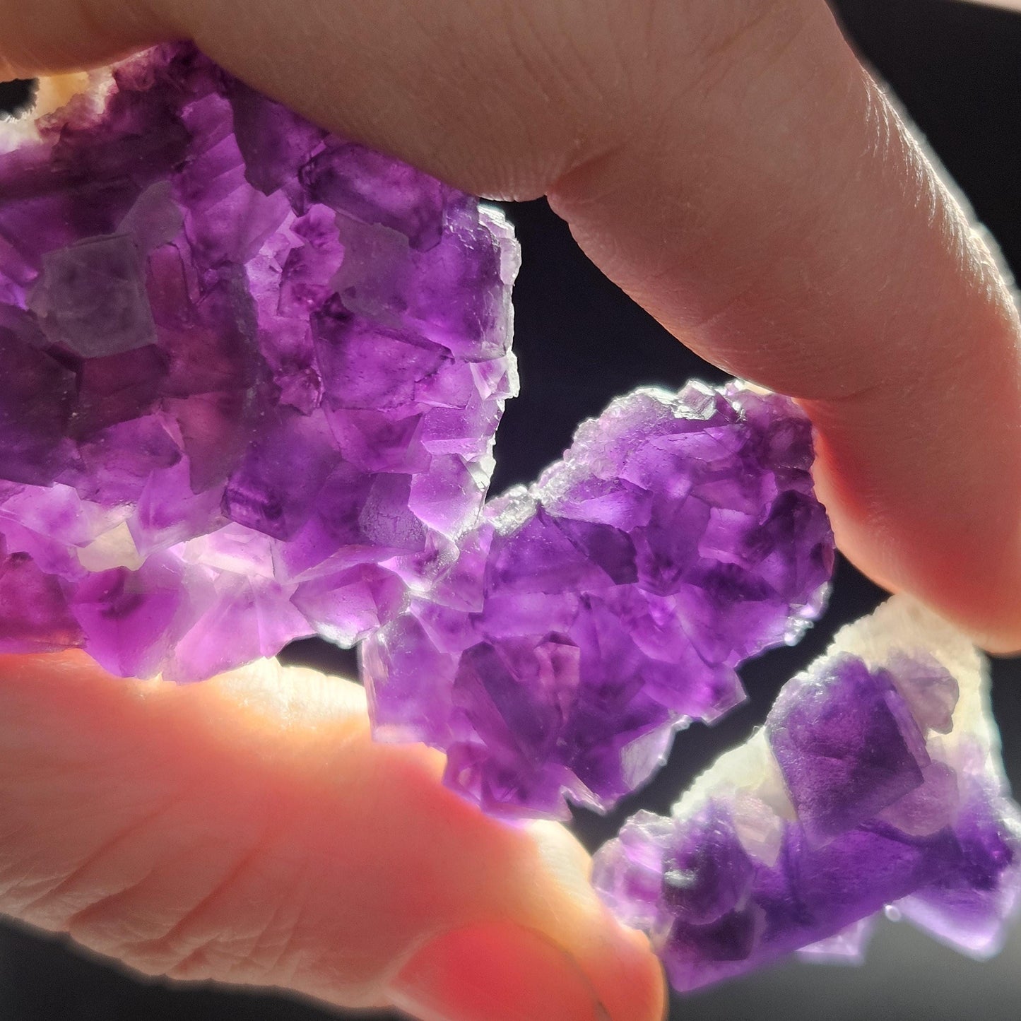 Cubic Purple Fluorite Cluster: UV Reactive, Violet Fluorite Mineral Specimen