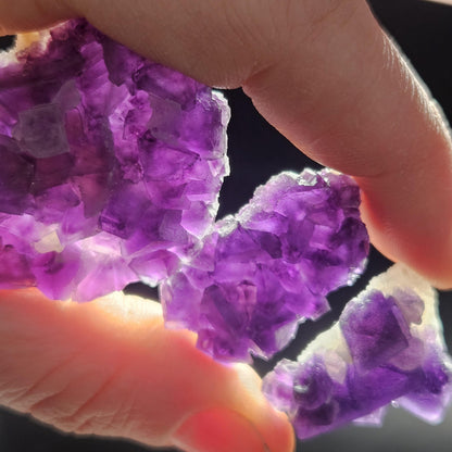 Cubic Purple Fluorite Cluster: UV Reactive, Violet Fluorite Mineral Specimen