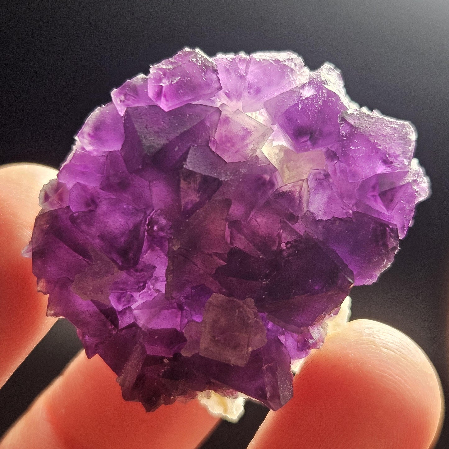 Cubic Purple Fluorite Cluster: UV Reactive, Violet Fluorite Mineral Specimen
