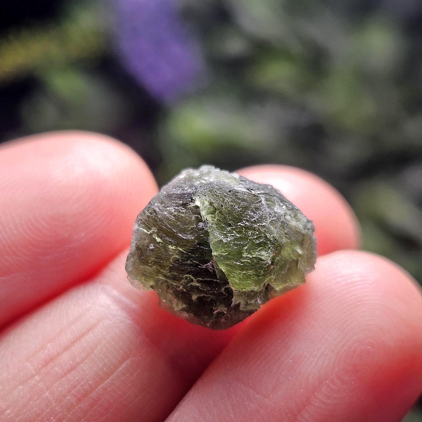 Genuine Moldavite Specimen 2g, Authentic Raw Moldavite Crystal