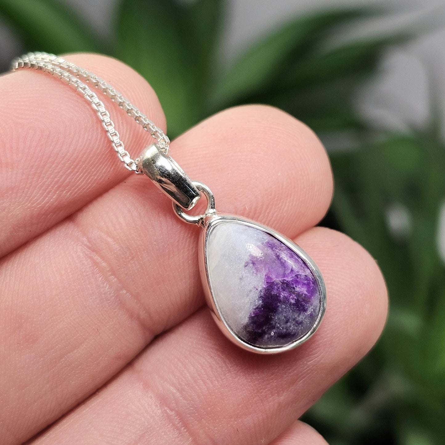 Sugilite Pendant, Sterling Silver Sugilite Necklace