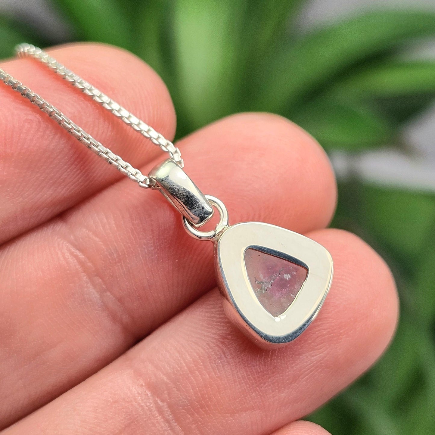 Watermelon Tourmaline Pendant, Sterling Silver Pink & Green Tourmaline Necklace