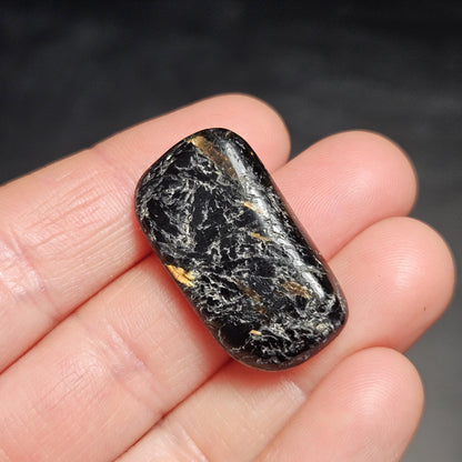 Greenland Nuummite Tumbled Stone, Authentic Nuummite Crystal