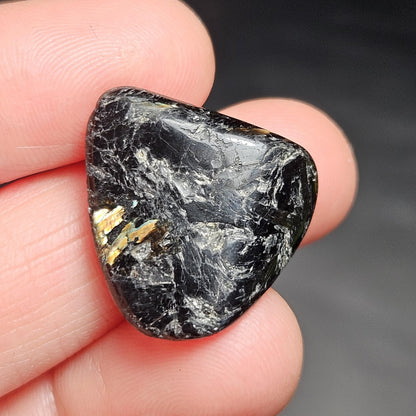 Greenland Nuummite Tumbled Stone, Authentic Nuummite Crystal