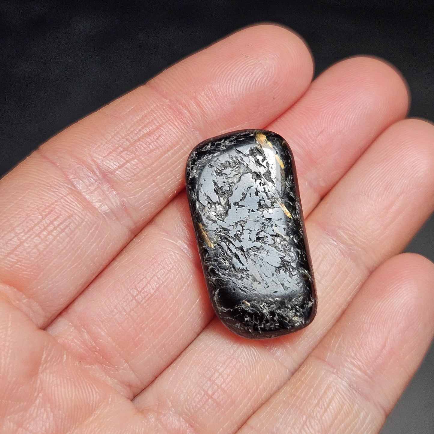 Greenland Nuummite Tumbled Stone, Authentic Nuummite Crystal