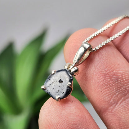 Benitoite Crystal Pendant, Blue Benitoite Sterling Silver Necklace