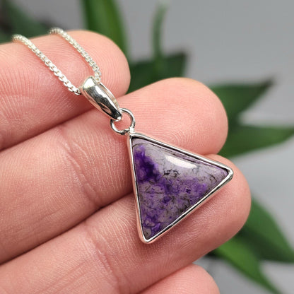 Sugilite Pendant, Sterling Silver Sugilite Necklace