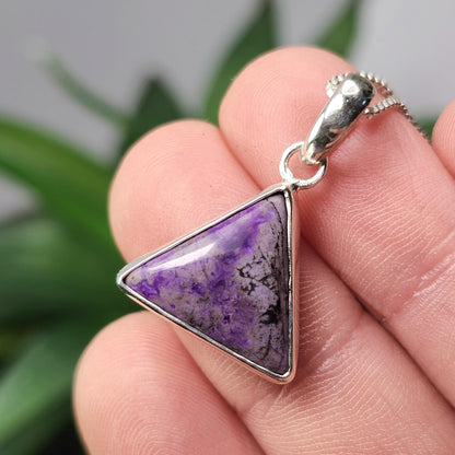 Sugilite Pendant, Sterling Silver Sugilite Necklace
