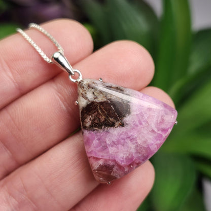 Cobalto Calcite Pendant, Sterling Silver Pink Cobalto Calcite Jewelry