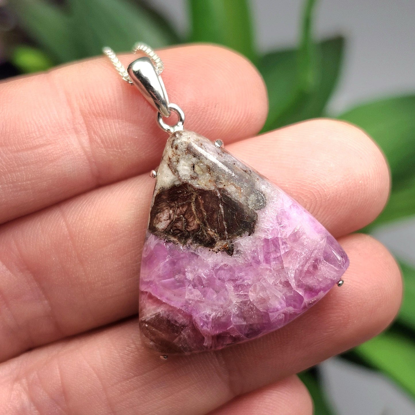 Cobalto Calcite Pendant, Sterling Silver Pink Cobalto Calcite Jewelry