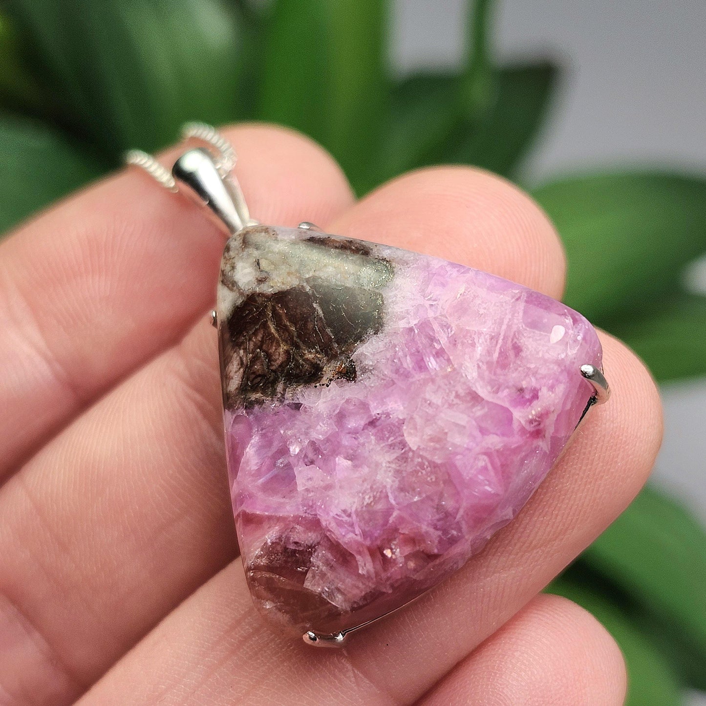 Cobalto Calcite Pendant, Sterling Silver Pink Cobalto Calcite Jewelry